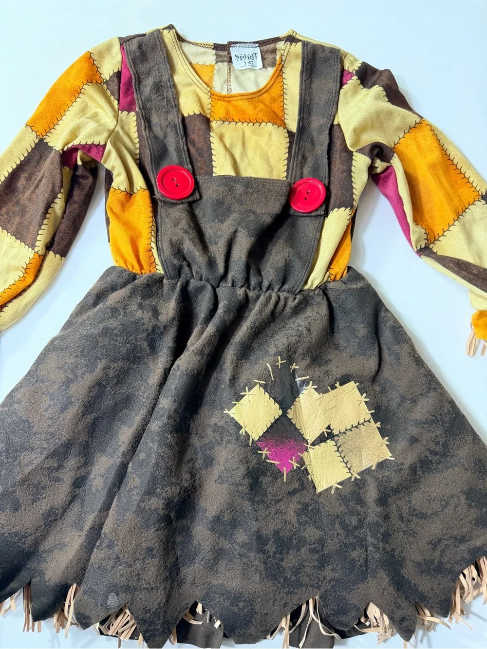 Spirit Brown & Yellow Sunflower Scarecrow Costume for Kids Size 3T-4T